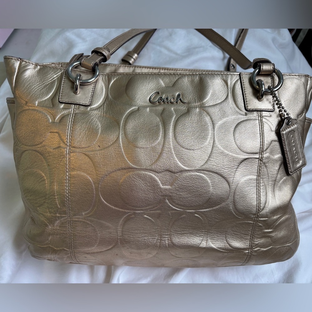 Coach Metallic Gold Tote Bag